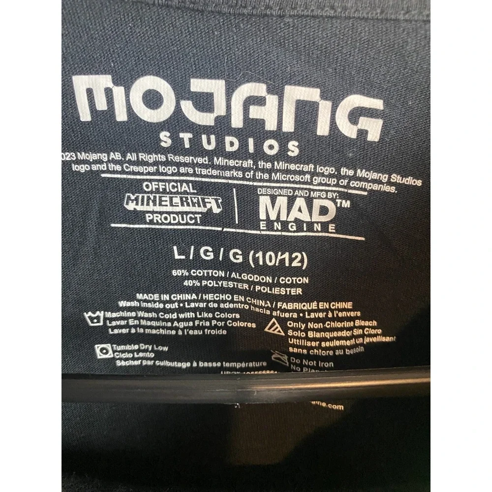 Mojang Studios Youth Large Minecraft Creeper Black T-Shirt